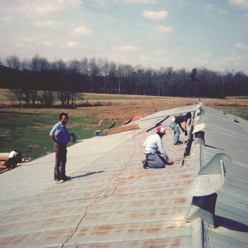 One of the earliest demonstrations of solar heating of broiler houses